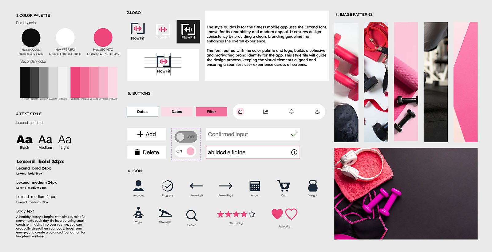colour, font, and logo with some picture showcase the brand.
